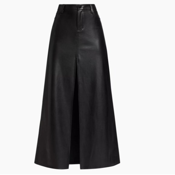 Alice + Olivia Dresses & Skirts - Alice + Olivia's Vegan Leather Rye Maxi Slit Front Skirt